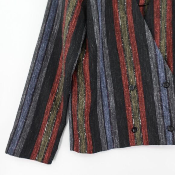 Chibaro Blazer Jacket Womens 7 Blue-Red Striped Double Breasted 80's VTG Retro - Picture 5 of 14